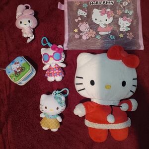 Hello Kitty Plush Toy Collection - Red, White, Pink